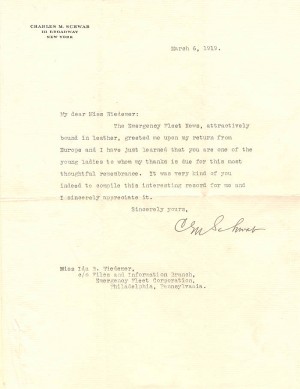 Charles M. Schwab signed Letter - SOLD